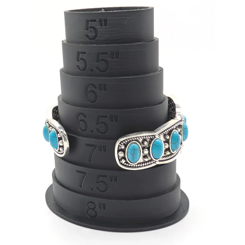 Boho Turquoise Style Cuff Bracelet Silver Tone Southwestern Statement Bangle
